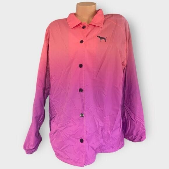 Victoria's Secret PINK Lg Women's Ombré Windbreaker Jacket Pink/Purple - Picture 1 of 9